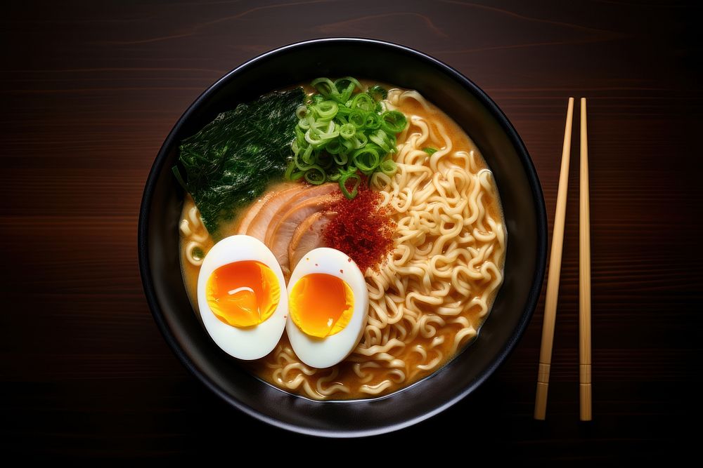 Japanese ramen table food meal. AI generated Image by rawpixel.