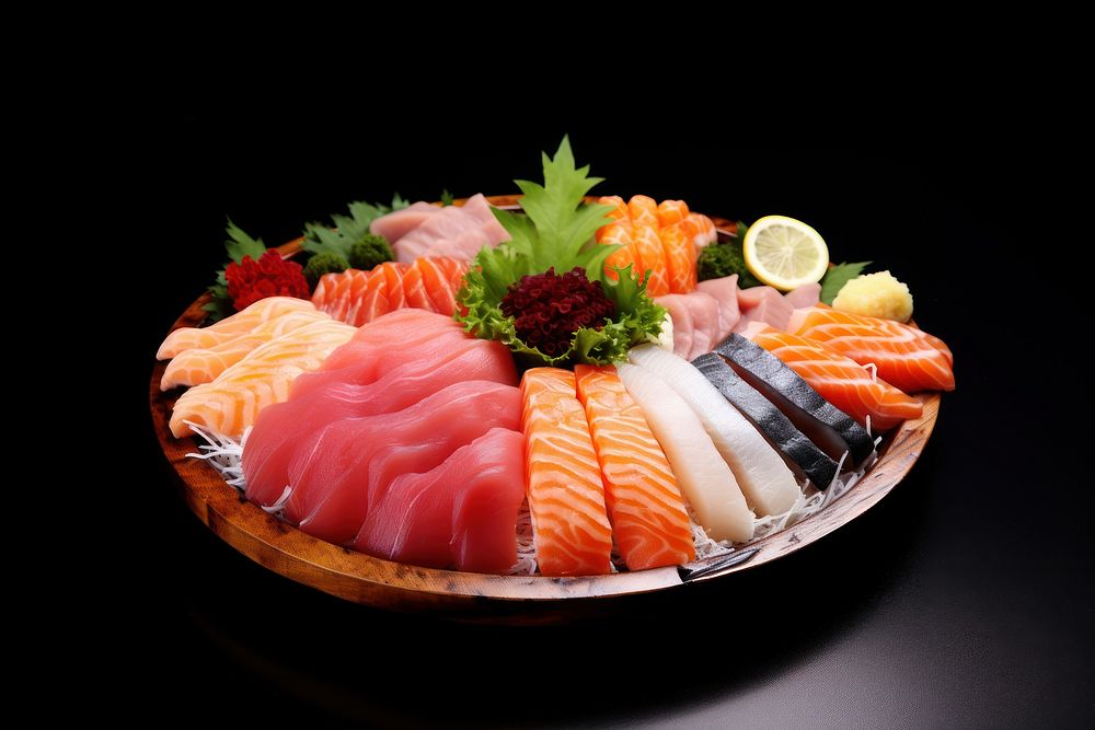Seafood salmon plate meal. AI generated Image by rawpixel.