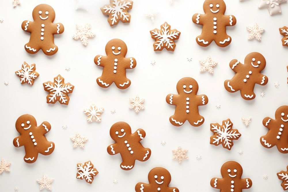 Christmas pattern gingerbread backgrounds christmas. AI generated Image by rawpixel.
