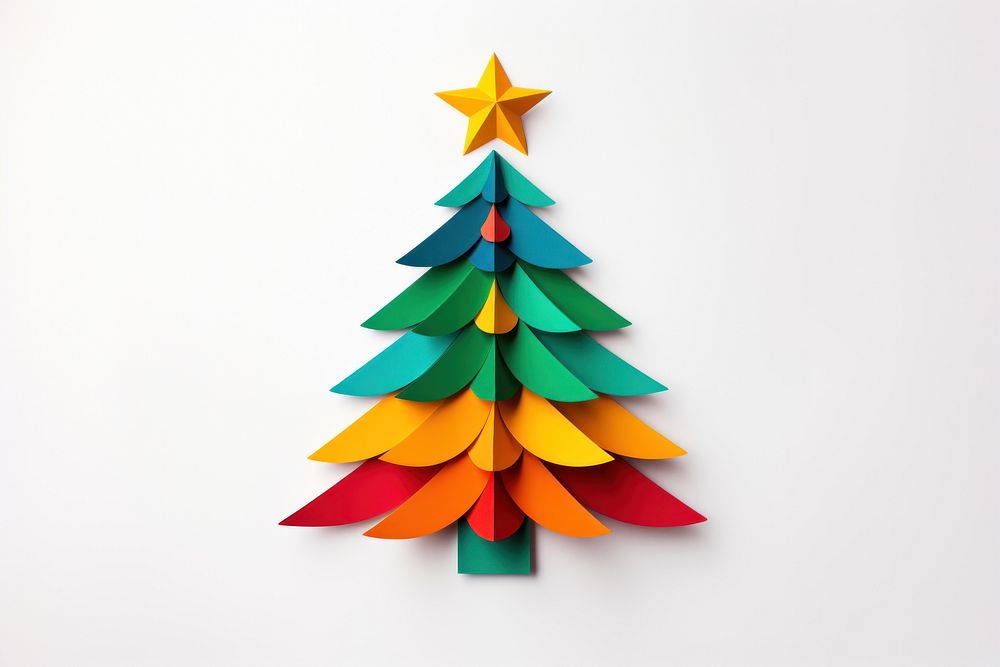 Christmas tree decoration christmas origami. AI generated Image by rawpixel.