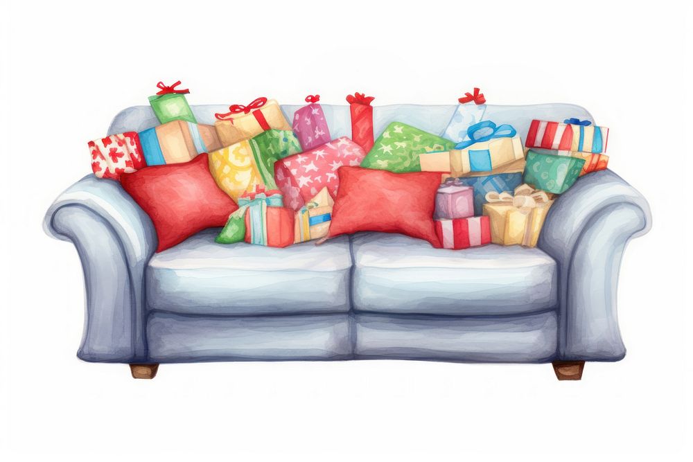 Furniture christmas cushion sofa. AI generated Image by rawpixel.