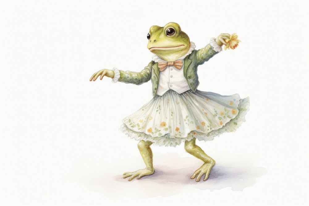 Dancing frog amphibian animal. AI generated Image by rawpixel.