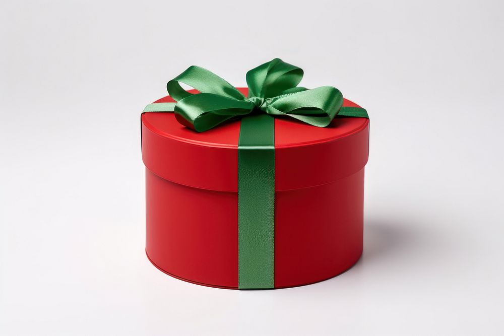 Gift box green red white background. AI generated Image by rawpixel.
