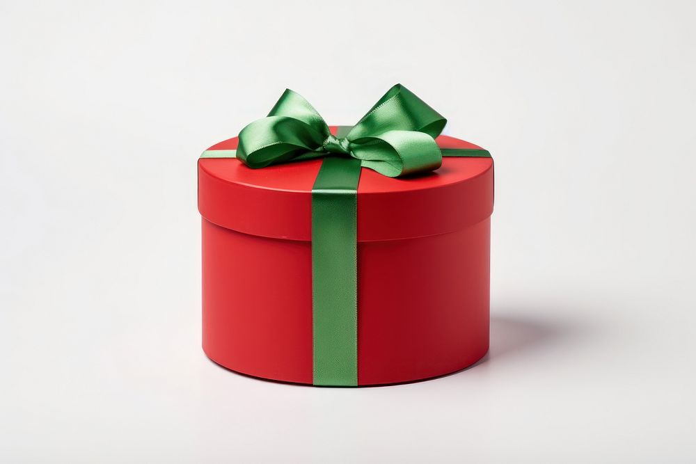 Gift box green red white background. AI generated Image by rawpixel.
