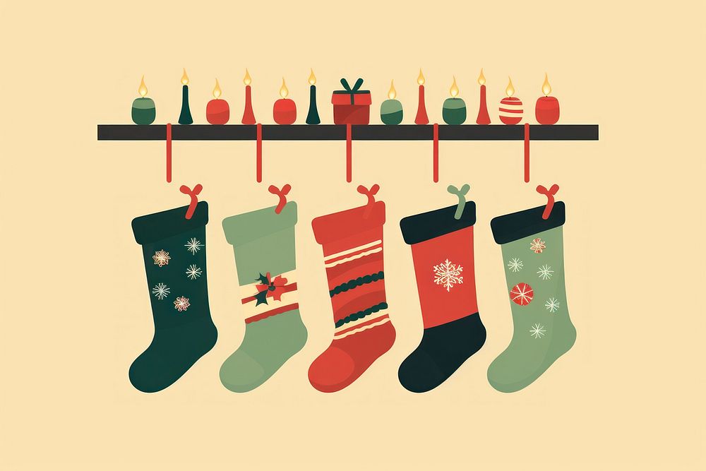 Christmas socks hanging celebration decoration. AI generated Image by rawpixel.