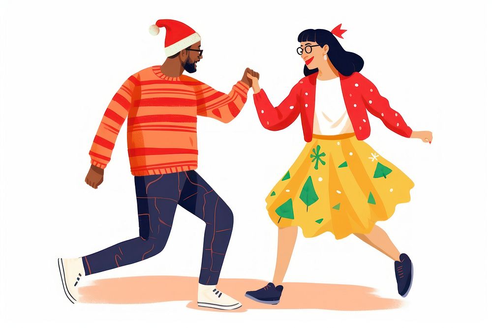 Dancing christmas sweater white background. AI generated Image by rawpixel.