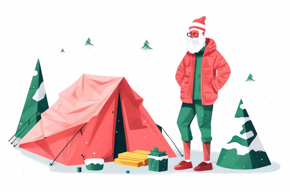 Camping christmas tent celebration. AI generated Image by rawpixel.
