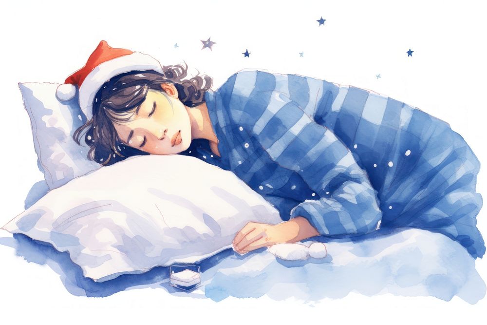 Christmas sleeping blanket bed. AI generated Image by rawpixel.