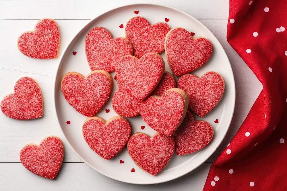 Plate cookie shape heart. AI generated Image by rawpixel.