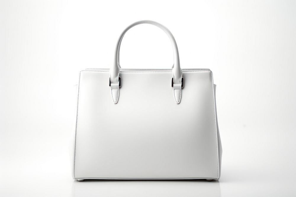 White leather handbag purse accessories briefcase. AI generated Image by rawpixel.