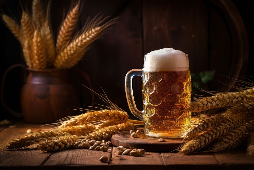 Beer drink lager wheat. AI generated Image by rawpixel.