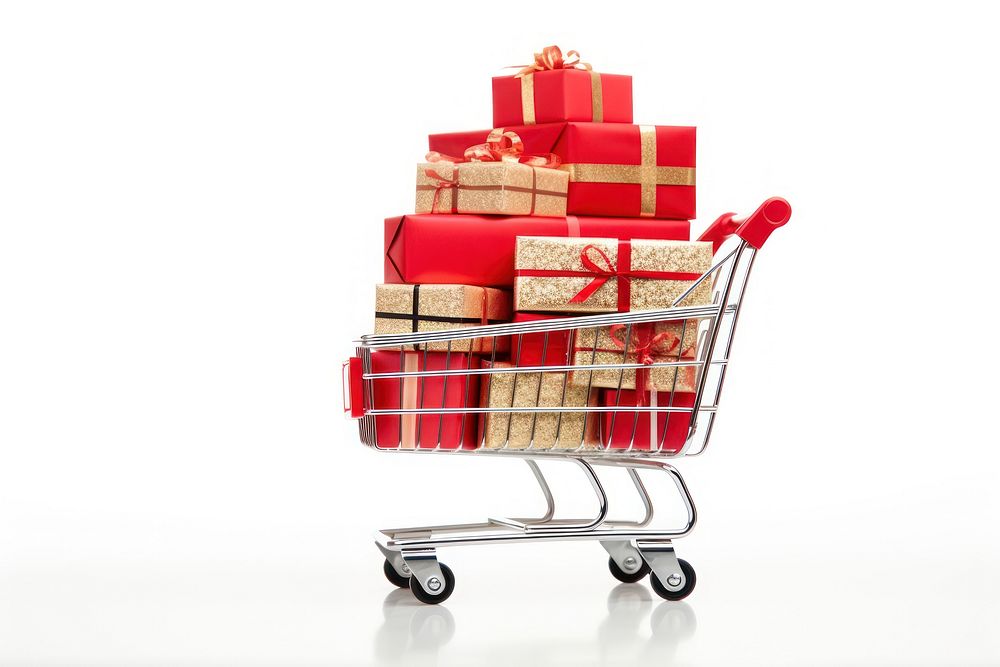 Shopping gift cart box. AI generated Image by rawpixel.