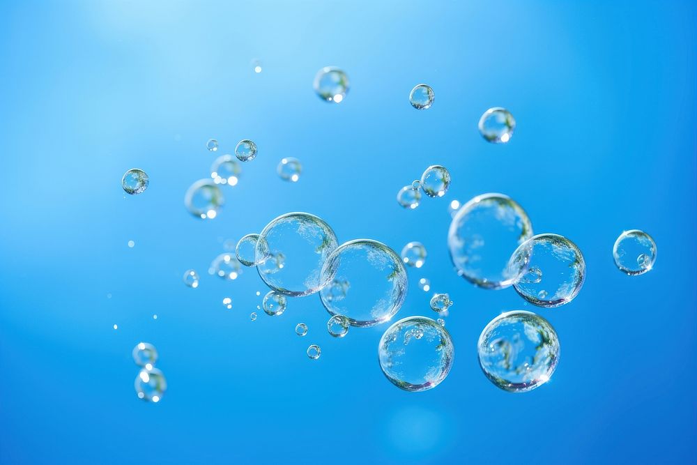 Bubbles backgrounds water blue. AI generated Image by rawpixel.