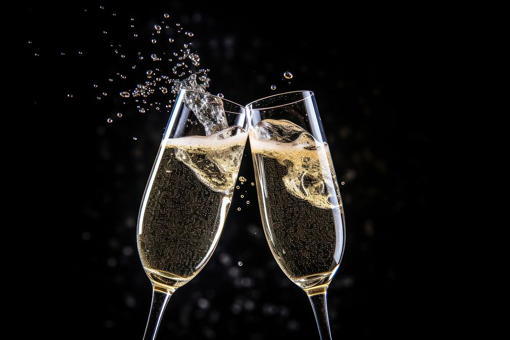 Cheers Champagne champagne glass drink. AI generated Image by rawpixel.