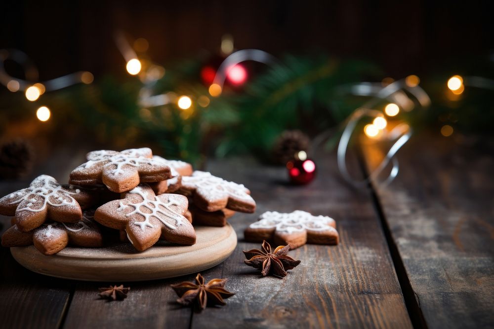 Christmas cookies gingerbread christmas table. AI generated Image by rawpixel.