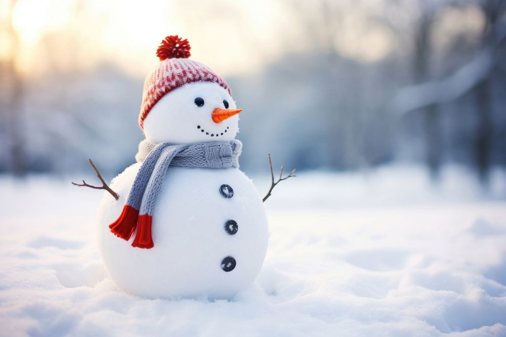 Snowman outdoors snowman winter. AI generated Image by rawpixel.