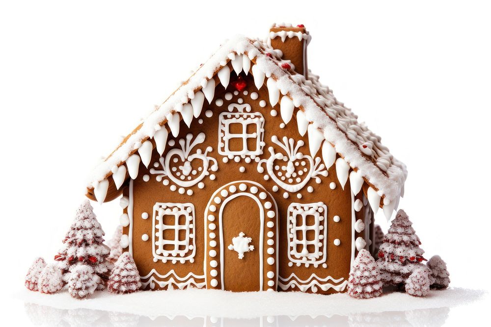 Gingerbread house christmas dessert cookie. AI generated Image by rawpixel.