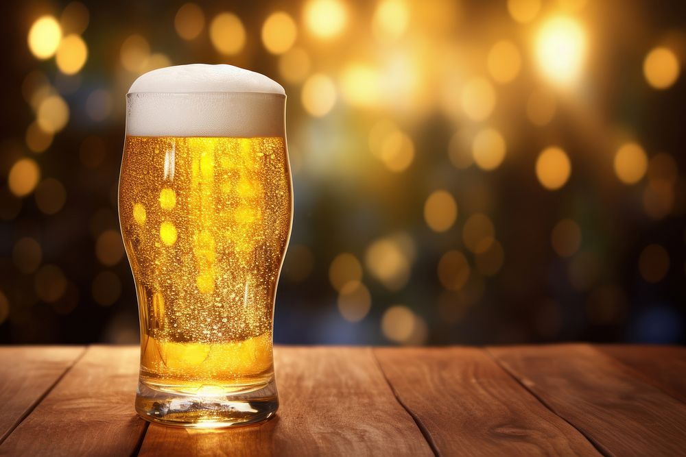 Drink glass beer lager. AI generated Image by rawpixel.