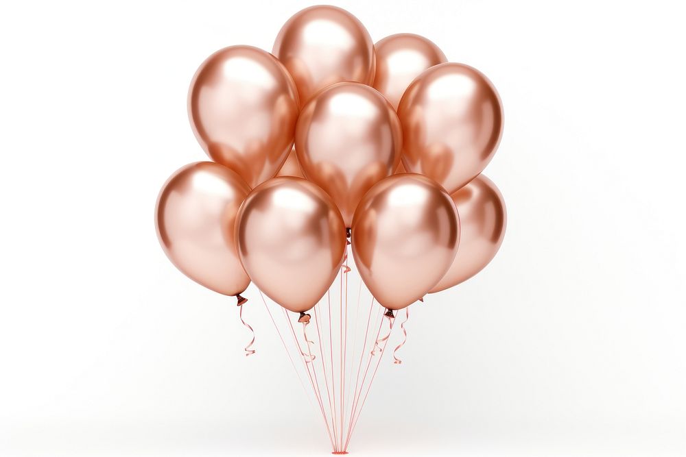 Rose Gold Gold Happy Birthday Balloon Set balloon birthday white background. AI generated Image by rawpixel.