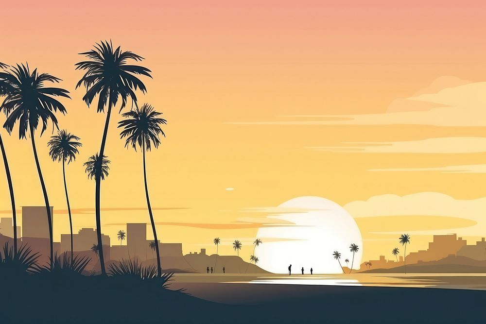 Party landscape outdoors sunset. AI generated Image by rawpixel.