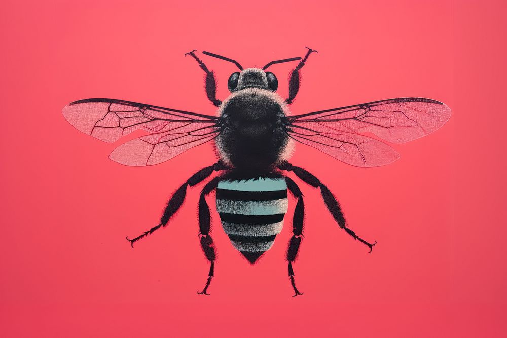 Bee animal insect pink. AI generated Image by rawpixel.