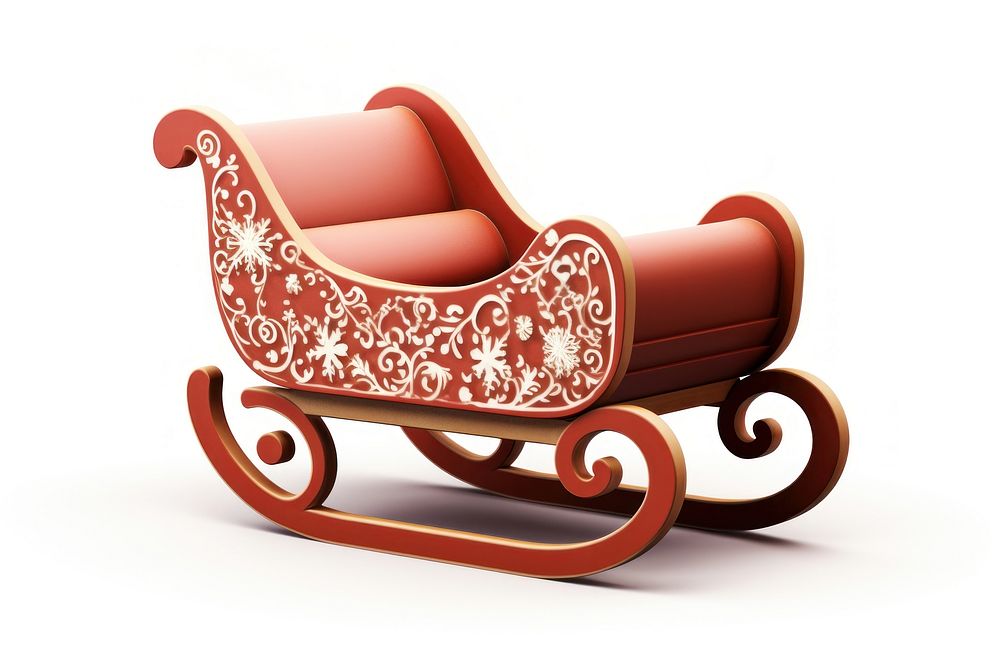 Christmas Sleigh furniture white background decoration. AI generated Image by rawpixel.