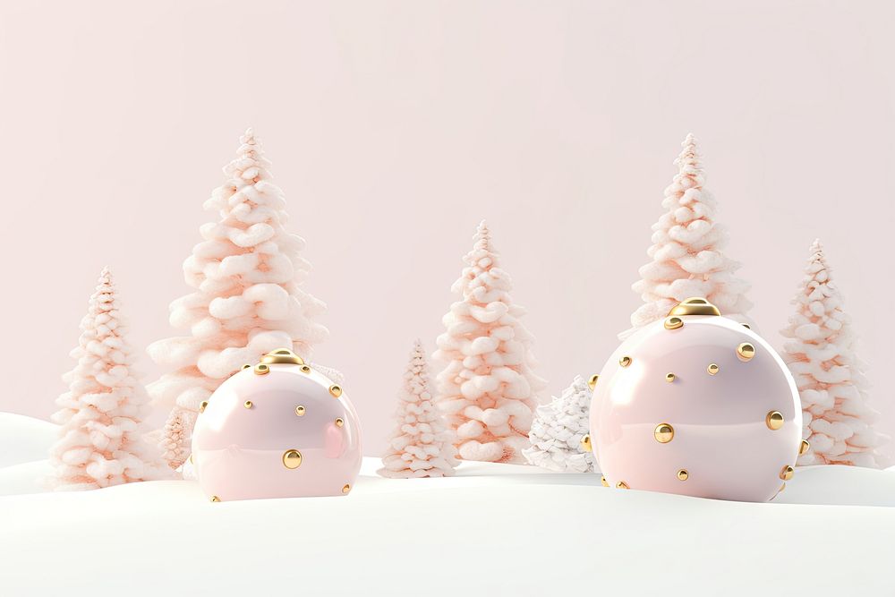 Christmas trees nature white snow. AI generated Image by rawpixel.