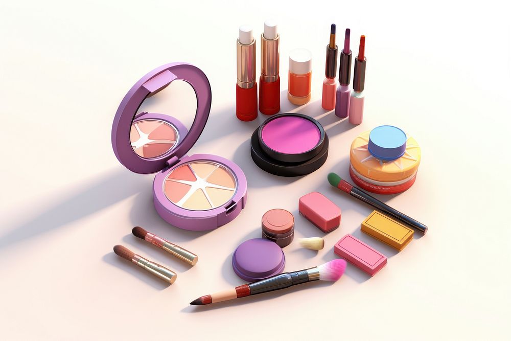 Cosmetics lipstick brush white background. AI generated Image by rawpixel.