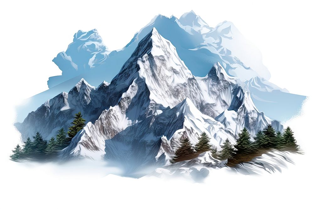 Mountain snow landscape outdoors. AI generated Image by rawpixel.