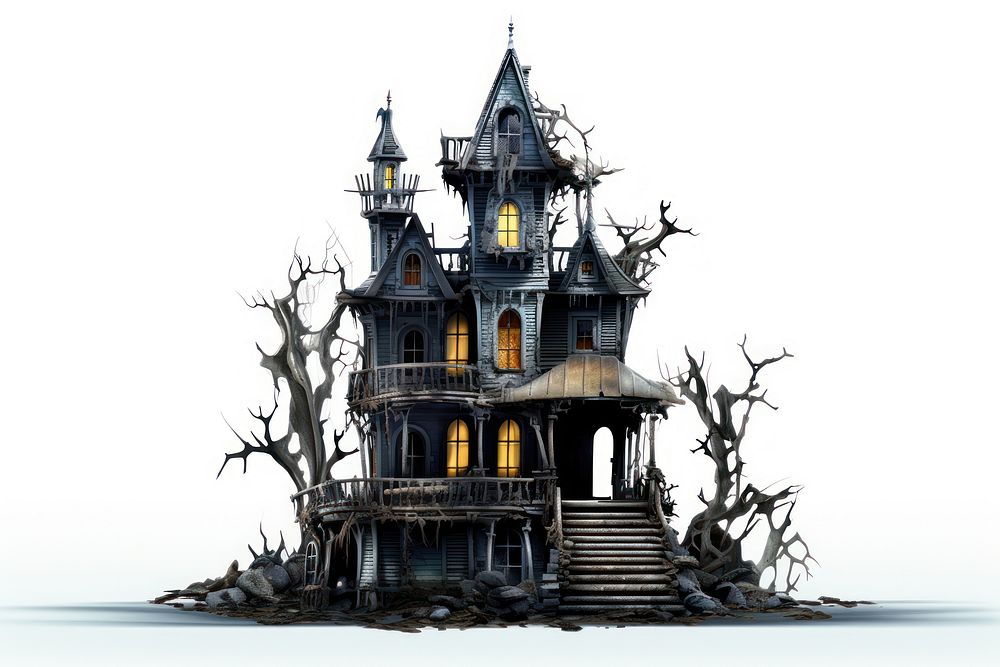 Scary haunted house architecture building outdoors. AI generated Image by rawpixel.