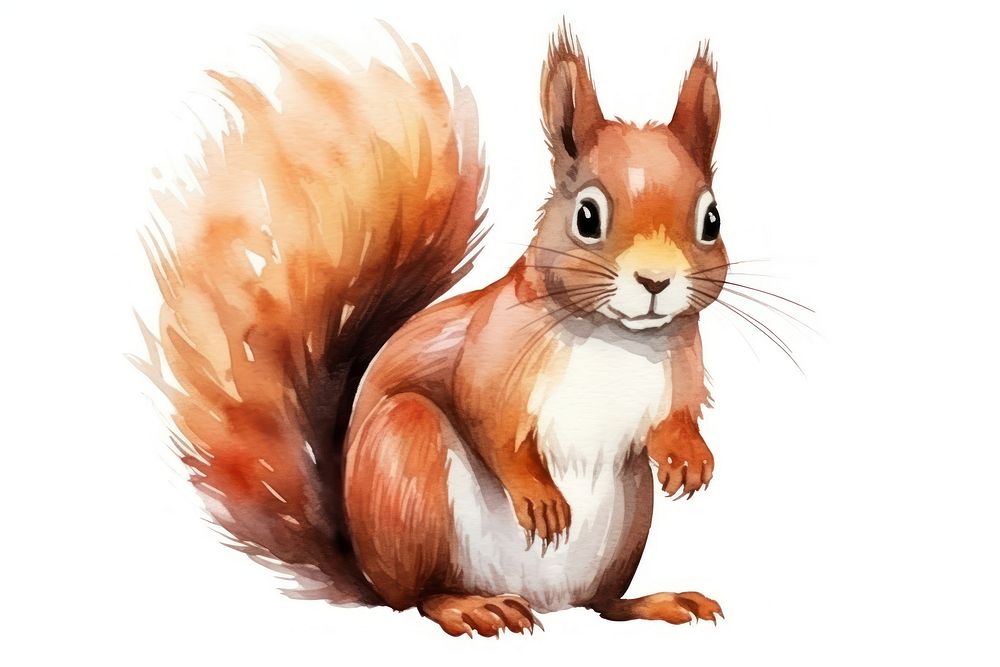 Cute squirrel rodent mammal animal. AI generated Image by rawpixel.