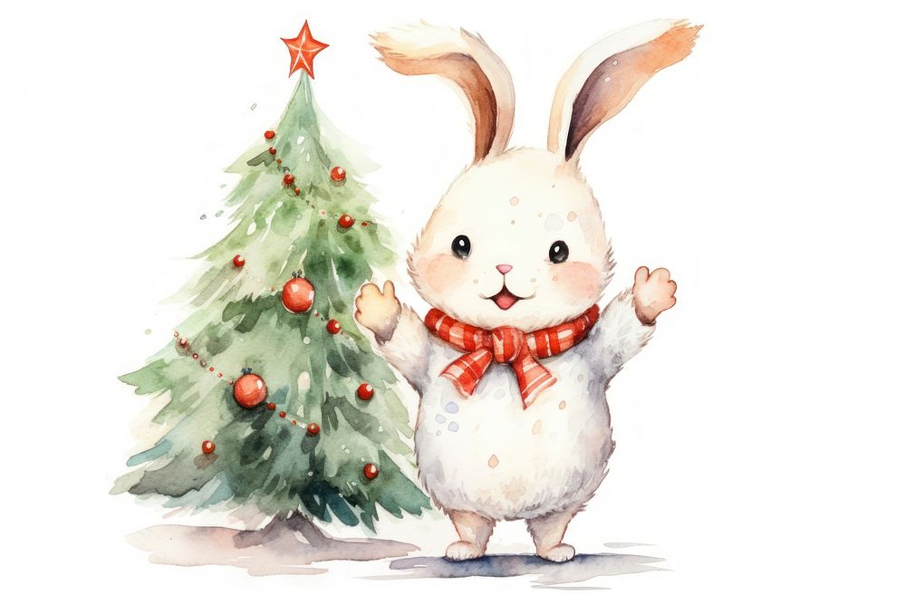 Christmas mammal white cute. AI generated Image by rawpixel.