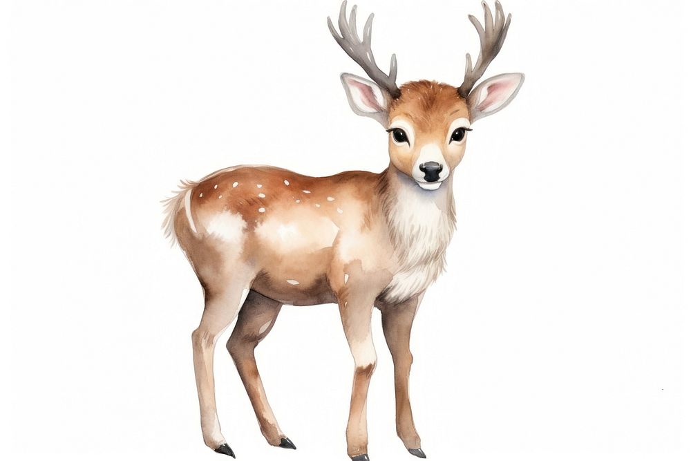 Cute reindeer wildlife animal mammal. AI generated Image by rawpixel.