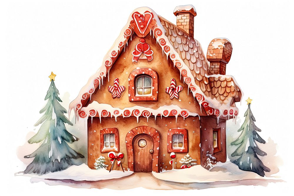 Simple christmas gingerbread house dessert representation confectionery. AI generated Image by rawpixel.