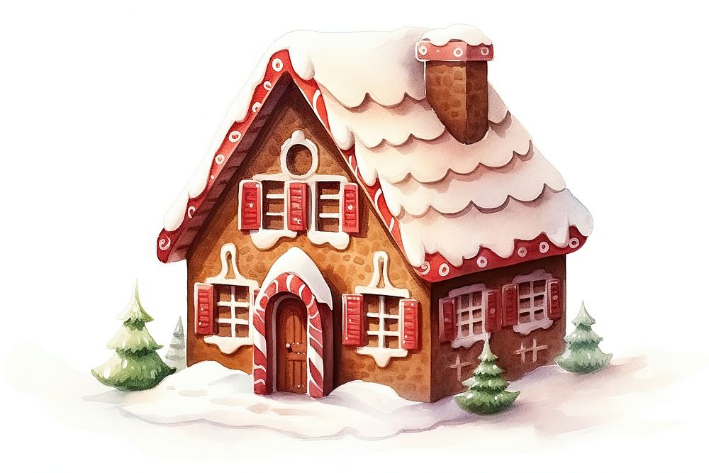 Simple christmas gingerbread house architecture building confectionery. AI generated Image by rawpixel.