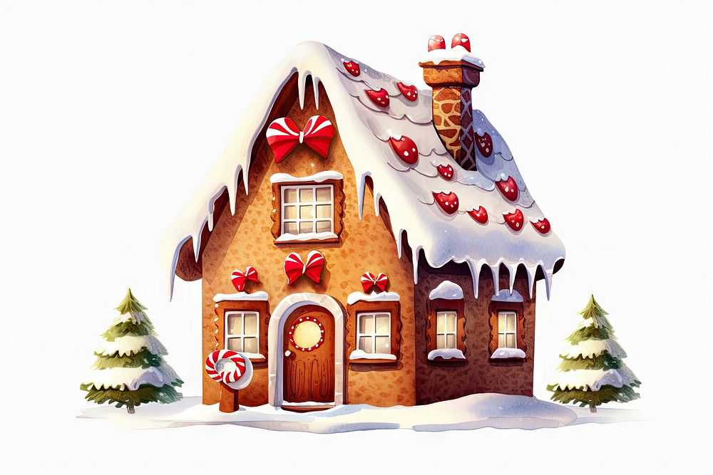 Simple christmas gingerbread house representation confectionery architecture. AI generated Image by rawpixel.