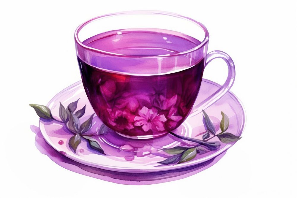 Tea tea saucer purple. AI generated Image by rawpixel.