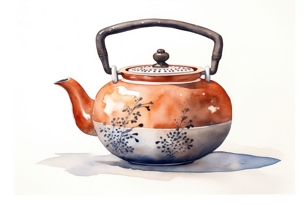 Teapot white background tableware porcelain. AI generated Image by rawpixel.