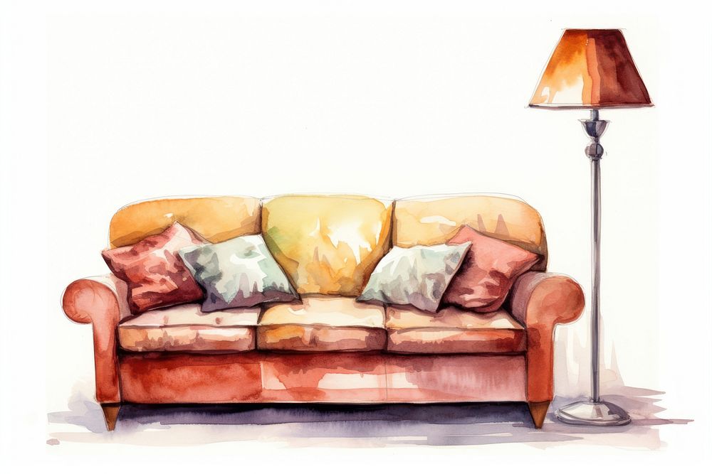 Lamp furniture sofa comfortable. AI generated Image by rawpixel.