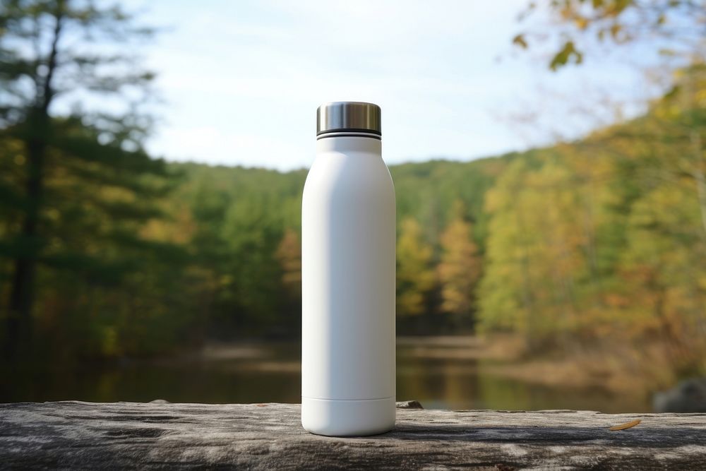 Plain white shop outdoor tumbler bottle outdoors refreshment drinkware.