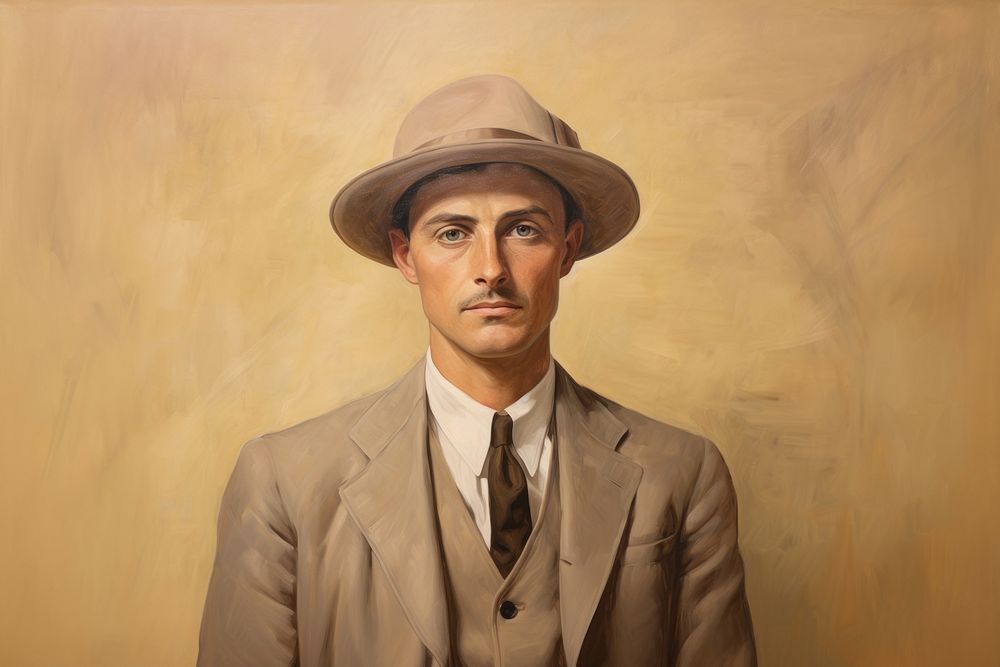1920s man painting portrait adult. AI generated Image by rawpixel.