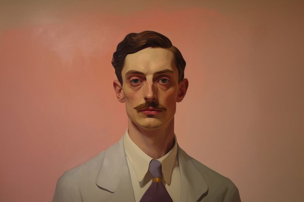 1920s man painting portrait adult. AI generated Image by rawpixel.