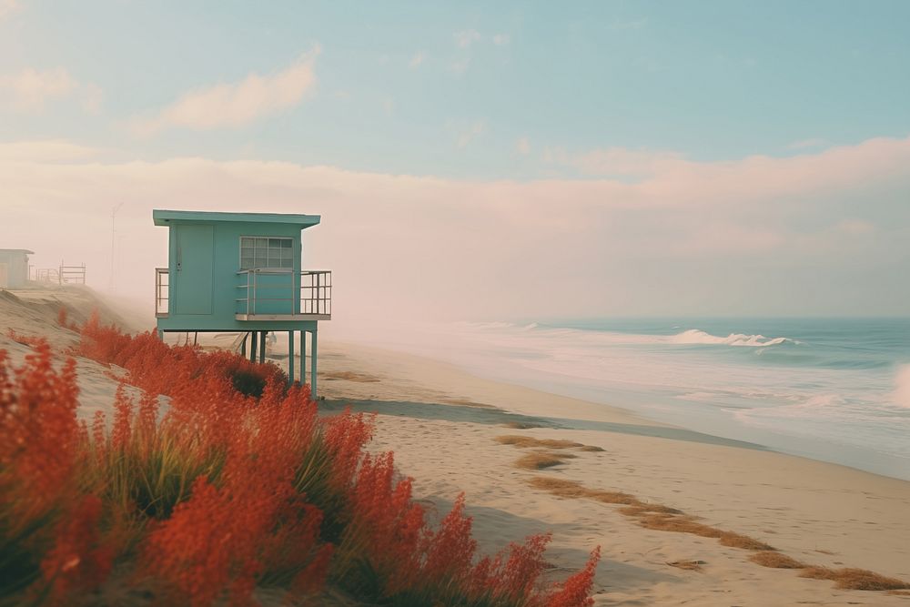 Beach ocean architecture building. AI generated Image by rawpixel.