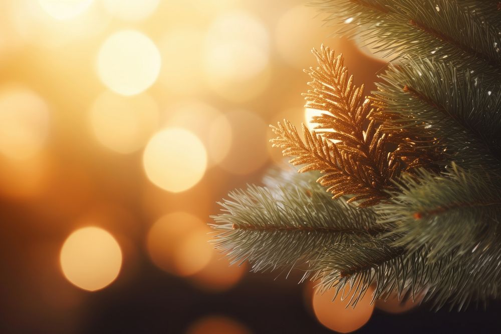 Christmas tree light outdoors nature. AI generated Image by rawpixel.