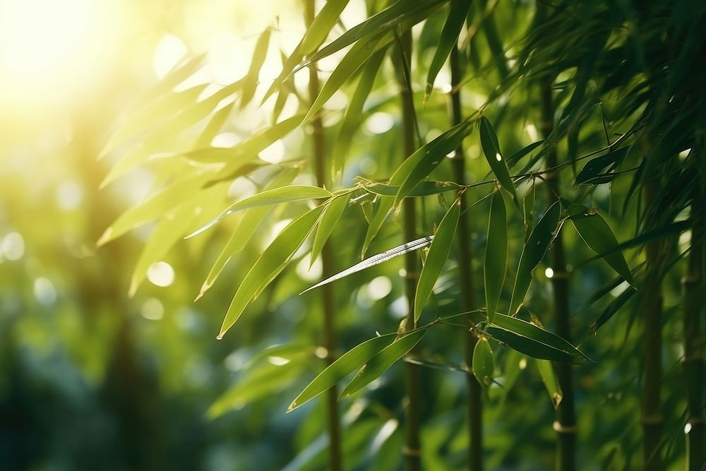 Bamboo sunlight forest plant. AI generated Image by rawpixel.