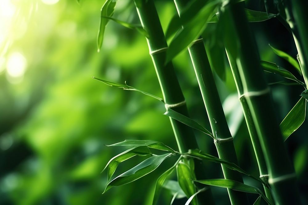 Green bamboo forest plant agriculture tranquility. AI generated Image by rawpixel.