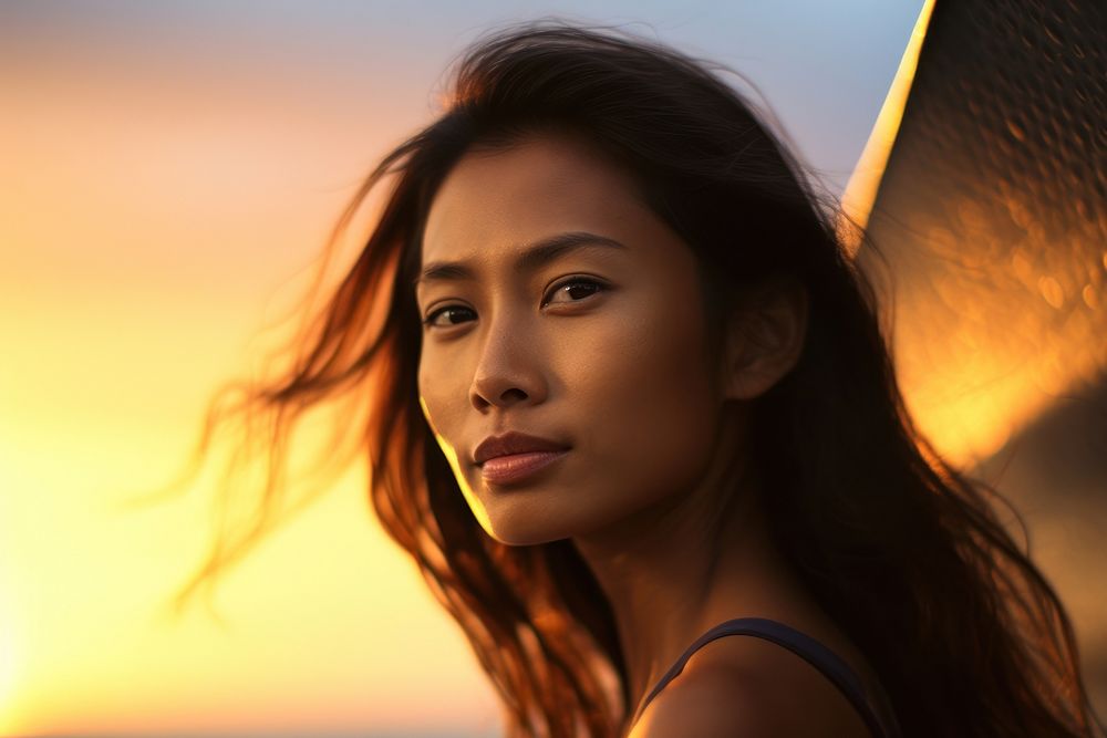 South east asian tan skin woman photography portrait looking. AI generated Image by rawpixel.