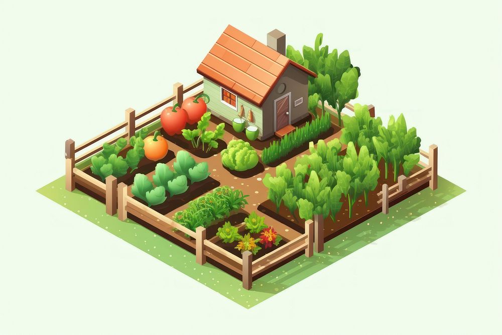 Vegetable garden architecture landscape outdoors. AI generated Image by rawpixel.