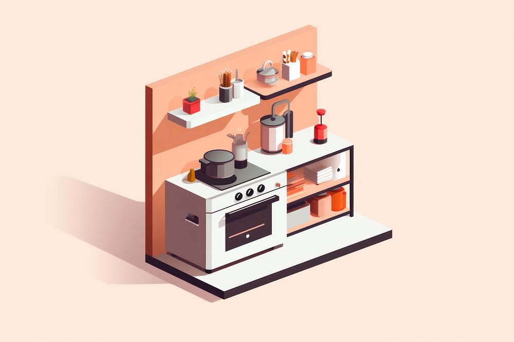 Kitchen isolated appliance oven refrigerator. AI generated Image by rawpixel.