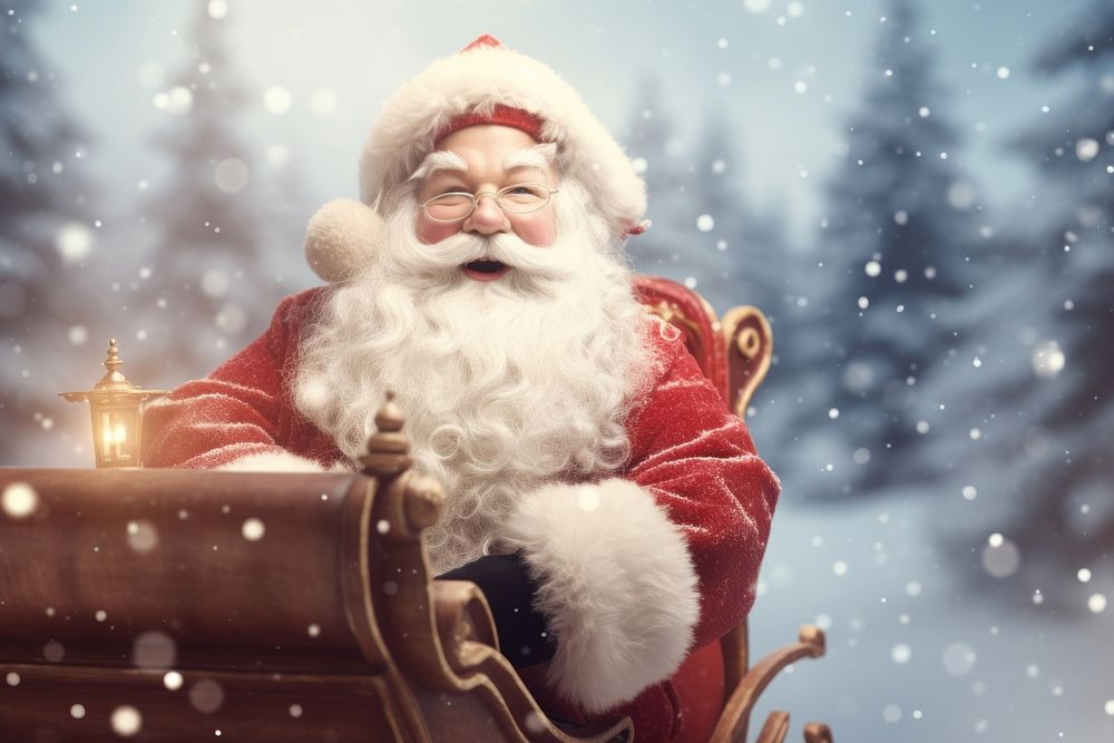 Christmas winter snow santa claus. AI generated Image by rawpixel.